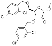 1-O-Methyl-3,5-bis-O-[(2,4-dichlorophenyl)methyl]-alpha-D-erthro-pentofuranoside-2-ulose Structure