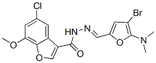 3-벤조푸란카르복실산,5-클로로-7-메톡시-,[[4-브로모-5-(디메틸아미노)-2-푸라닐]메틸렌]히드라지드(9Cl) 구조식 이미지
