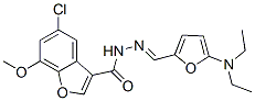 3-Benzofurancarboxylic  acid,  5-chloro-7-methoxy-,  [[5-(diethylamino)-2-furanyl]methylene]hydrazide  (9CI) Structure