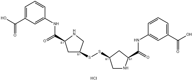 3,3'-[Dithiobis[(2S,4S)-4,2-pyrrolidinediylcarbonyliMino]]bisbenzoic Acid Dihydrochloride Structure