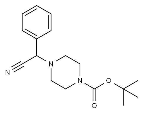 TERT-BUTYL4-(CYANO(PHENYL)METHYL)PIPERAZINE-1-CARBOXYLATE 구조식 이미지
