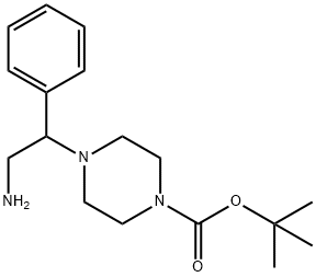 T-BUTYL-4-(2-AMINO-1-PHENYLETHYL)피페라진카복실레이트 구조식 이미지