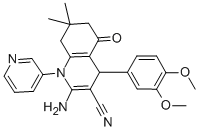2-amino-4-(3,4-dimethoxyphenyl)-7,7-dimethyl-5-oxo-1-(3-pyridinyl)-1,4,5,6,7,8-hexahydro-3-quinolinecarbonitrile 구조식 이미지
