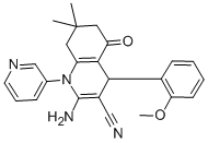 2-amino-4-(2-methoxyphenyl)-7,7-dimethyl-5-oxo-1-(3-pyridinyl)-1,4,5,6,7,8-hexahydro-3-quinolinecarbonitrile 구조식 이미지