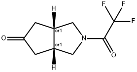 시클로펜타[c]피롤-5(1H)-온,헥사히드로-2-(트리플루오로아세틸)-,(3aR,6aS)-rel-(9CI) 구조식 이미지