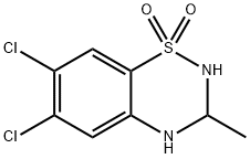 6,7-Dichloro-3,4-dihydro-3-methyl-2H-1,2,4-benzothiadiazine 1,1-dioxide Structure