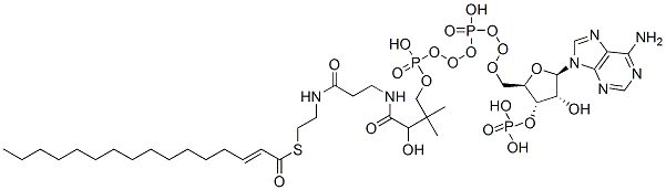 S-[2-[3-[[4-[[[(2R,3S,4R,5R)-5-(6-aminopurin-9-yl)-4-hydroxy-3-phosphonooxyoxolan-2-yl]methoxy-hydroxyphosphoryl]oxy-hydroxyphosphoryl]oxy-2-hydroxy-3,3-dimethylbutanoyl]amino]propanoylamino]ethyl] (E)-hexadec-2-enethioate Structure