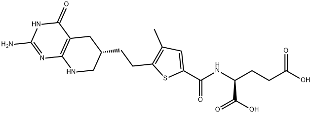 N-((5-(2-((6S)-2-Amino-1,4,5,6,7,8-hexahydro-4-oxopyrido[2,3-d]pyrimidin-6-yl)ethyl)-4-methyl-2-thienyl)carbonyl)-L-glutamic acid Structure
