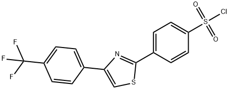 BENZENESULFONYL CHLORIDE, 4-[4-[4-(TRIFLUOROMETHYL)PHENYL]-2-THIAZOLYL]- Structure