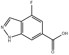 4-FLUORO-6-(1H)INDAZOLE CARBOXYLIC ACID 구조식 이미지