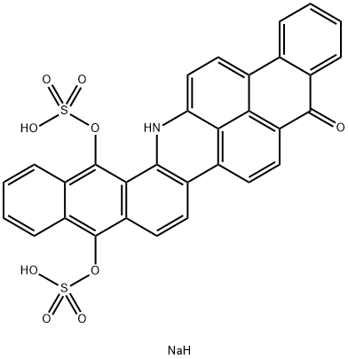 10,15-dihydroxyanthra[2,1,9-mna]naphth[2,3-h]acridin-5(16H)-one disodium bis(sulphate)  Structure