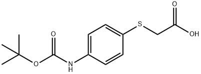 Acetic acid, [[4-[[(1,1-dimethylethoxy)carbonyl]amino]phenyl]thio]- (9CI) Structure