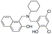 1-[[cyclohexyl-[(3,5-dichloro-2-hydroxy-phenyl)methyl]amino]methyl]nap hthalen-2-ol Structure