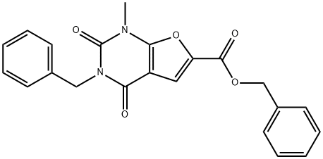 푸로[2,3-d]피리미딘-6-카르복실산,1,2,3,4-테트라히드로-1-메틸-2,4-디옥소-3-(페닐메틸)-,페닐메틸에스테르 구조식 이미지