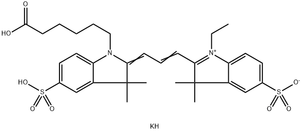 CYANINE 3 MONOFUNCTIONAL HEXANOIC ACID DYE, POTASSIUM SALT Structure