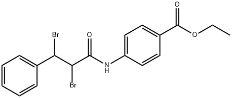 Ethyl 4-(2,3-dibromo-3-phenylpropanamido)benzoate 구조식 이미지