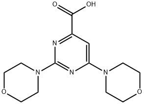 2,6-DIMORPHOLIN-4-YLPYRIMIDINE-4-CARBOXYLICACID
 Structure