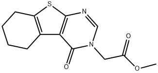 (4-OXO-5,6,7,8-TETRAHYDRO-4H-BENZO[4,5]THIENO[2,3-D]PYRIMIDIN-3-YL)-아세트산메틸에스테르 구조식 이미지