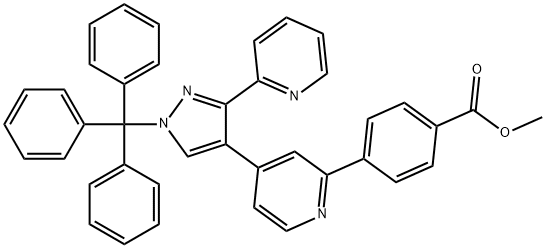 Methyl 4-(4-(3-(pyridin-2-yl)-1-trityl-1H-pyrazol-4-yl)pyridin-2-yl)benzoate 구조식 이미지