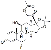 6alpha-fluoro-11beta,21-dihydroxy-16alpha,17-(isopropylidenedioxy)pregna-1,4-diene-3,20-dione 21-acetate  구조식 이미지