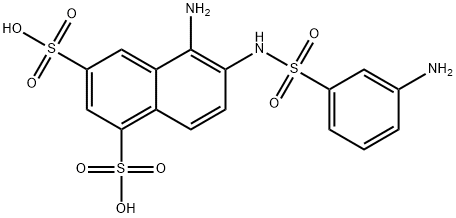 1,3-NAPHTHALENEDISULFONIC ACID, 5-AMINO-6-[[(3-AMINOPHENYL)SULFONYL]AMINO]- Structure