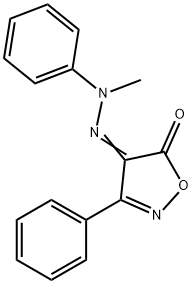 3-페닐-4-(N-메틸페닐히드라조노)이속사졸-5-온 구조식 이미지