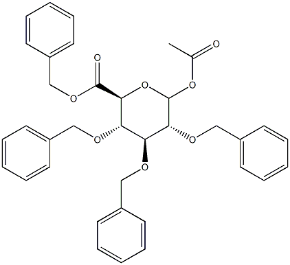 Benzyl 2,3,4-Tri-O-benzyl-D-glucuronate Acetate Structure