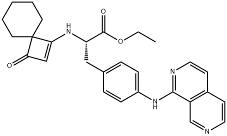 (S)-ethyl 3-(4-(2,7-naphthyridin-1-ylaMino)phenyl)-2-(3-oxospiro[3.5]non-1-en-1-ylaMino)propanoate Structure