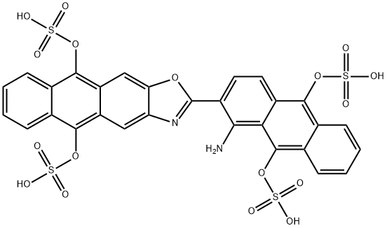 2-[1-amino-9,10-bis(sulphooxy)-2-anthryl]anthra[2,3-d]oxazole-5,10-diyl bis(hydrogen sulphate)  구조식 이미지