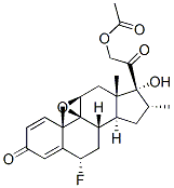 9beta,11beta-epoxy-6alpha-fluoro-17,21-dihydroxy-16alpha-methylpregna-1,4-diene-3,20-dione 21-acetate  Structure