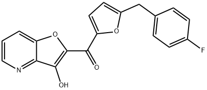 Methanone,  [5-[(4-fluorophenyl)methyl]-2-furanyl](3-hydroxyfuro[3,2-b]pyridin-2-yl)- 구조식 이미지