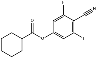 Cyclohexanecarboxylic acid, 4-cyano-3,5-difluorophenyl ester Structure