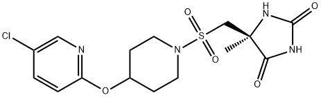 (S)-5-(((4-((5-broMopyridin-2-yl)oxy)piperidin-1-yl)sulfonyl)Methyl)-5-MethyliMidazolidine-2,4-dione 구조식 이미지