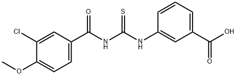 3-[[[(3-CHLORO-4-METHOXYBENZOYL)AMINO]THIOXOMETHYL]AMINO]-BENZOIC ACID Structure