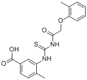 4-METHYL-3-[[[[(2-METHYLPHENOXY)ACETYL]AMINO]THIOXOMETHYL]AMINO]-BENZOIC ACID Structure