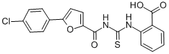 2-[[[[[5-(4-CHLOROPHENYL)-2-FURANYL]CARBONYL]AMINO]THIOXOMETHYL]AMINO]-BENZOIC ACID Structure