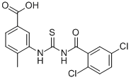 3-[[[(2,5-DICHLOROBENZOYL)AMINO]THIOXOMETHYL]AMINO]-4-METHYL-BENZOIC ACID Structure