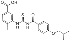 4-METHYL-3-[[[[4-(2-METHYLPROPOXY)BENZOYL]AMINO]THIOXOMETHYL]AMINO]-BENZOIC ACID Structure