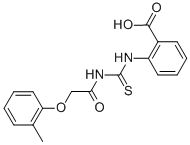 2-[[[[(2-METHYLPHENOXY)ACETYL]AMINO]THIOXOMETHYL]AMINO]-BENZOIC ACID Structure