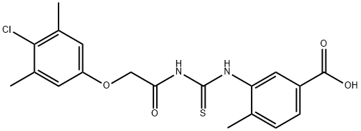 3-[[[[(4-CHLORO-3,5-DIMETHYLPHENOXY)ACETYL]AMINO]THIOXOMETHYL]AMINO]-4-METHYL-BENZOIC ACID Structure