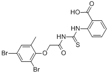 2-[[[((2,4-DIBROMO-6-메틸페녹시)아세틸]아미노]티옥소메틸]아미노]-벤조산 구조식 이미지