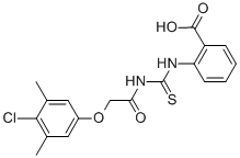 2-[[[[(4-CHLORO-3,5-DIMETHYLPHENOXY)ACETYL]AMINO]THIOXOMETHYL]AMINO]-BENZOIC ACID Structure