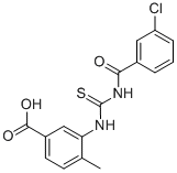 3-[[[(3-CHLOROBENZOYL)AMINO]THIOXOMETHYL]AMINO]-4-METHYL-BENZOIC ACID Structure