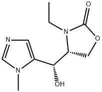 2-Oxazolidinone,3-ethyl-4-[(S)-hydroxy(1-methyl-1H-imidazol-5-yl)methyl]-,(4R)-(9CI) Structure