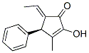 2-Cyclopenten-1-one, 5-ethylidene-2-hydroxy-3-methyl-4-phenyl-, (4R,5E)- (9CI) 구조식 이미지