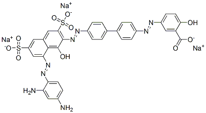 5-[[4'-[[8-[(2,4-Diaminophenyl)azo]-1-hydroxy-3,6-disulfo-2-naphtyl]azo]-1,1'-biphenyl-4-yl]azo]-2-hydroxybenzoic acid trisodium salt Structure