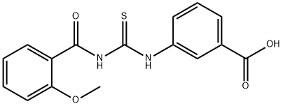 3-[[[(2-METHOXYBENZOYL)AMINO]THIOXOMETHYL]AMINO]-BENZOIC ACID Structure