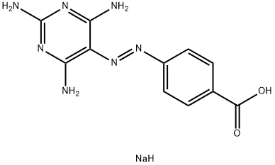 p-[(2,4,6-Triaminopyrimidin-5-yl)azo]benzoic acid sodium salt Structure