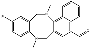 11-BROMO-8,14-DIMETHYL-7,8,13,14-TETRAHYDROBENZO[F]NAPHTHO[1,2-B][1,5]DIAZOCINE-5-CARBALDEHYDE Structure