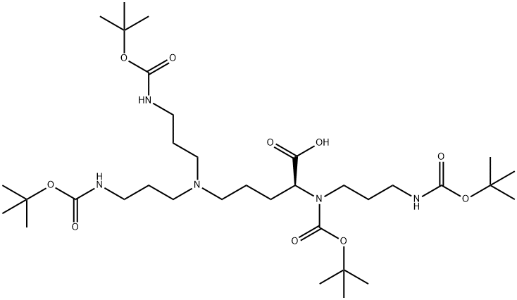 N-ALPHA-BOC-N-ALPHA-N-DELTA-N-DELTA-TRIS(3-BOC-아미노프로필)-L-오르니틴 구조식 이미지